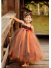 Orange Brown Fall Flower Girl Dress Baby Tutu Dress